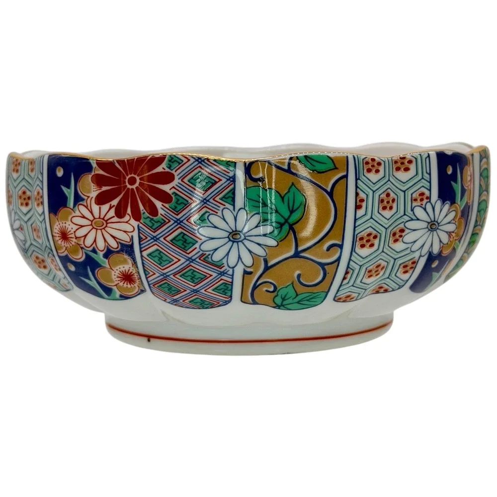 Arita Fine China Hand Decorated Imari‎ Reproduction Scalloped Bowl Made in Japan
